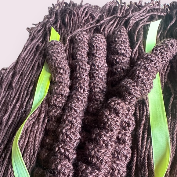 Kids Handmade Beauty And The Beast Belle Crocheted Yarn Wig Dress Up Costume - Picture 6 of 12